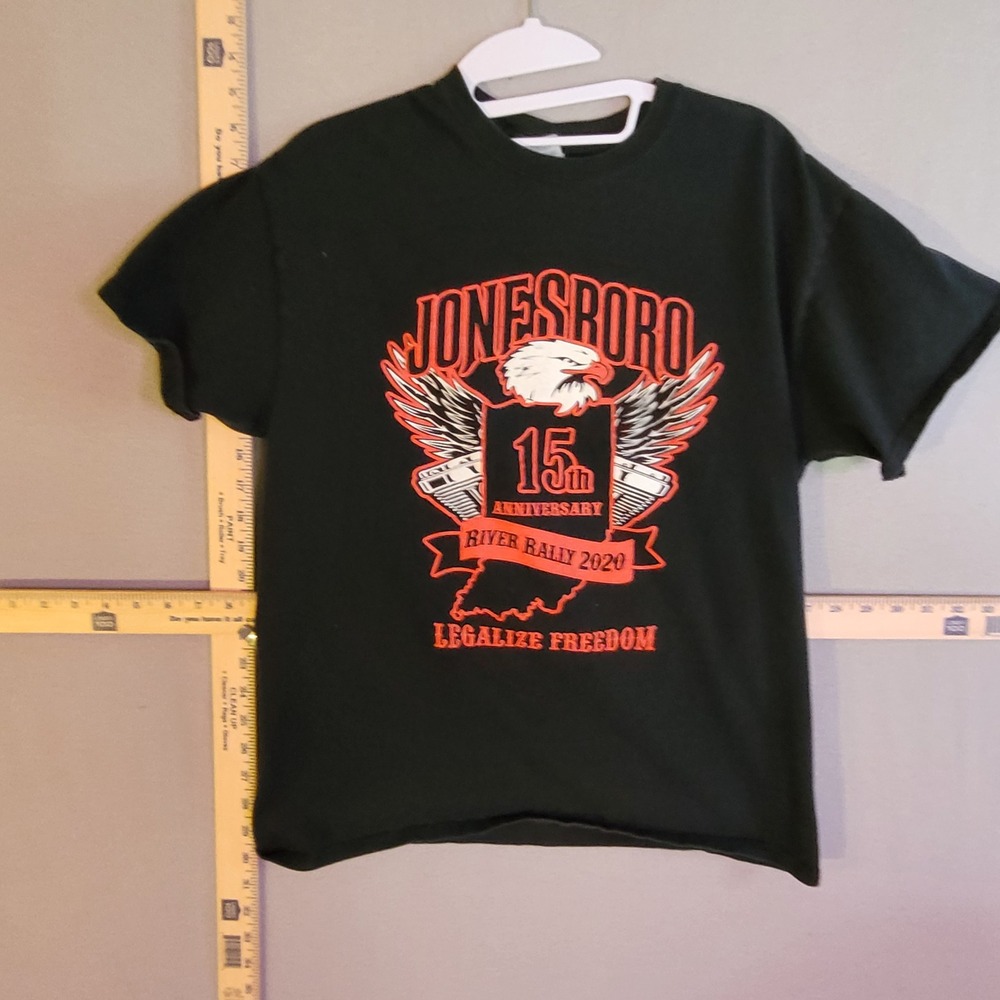 Jonesboro River Rally 2020 15th Anniversary T-Shirt Mens Medium Graphic Eagle